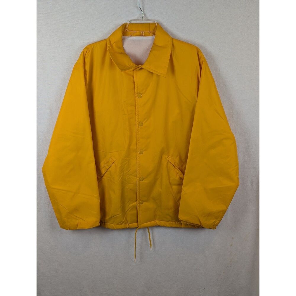 Vintage Birdie Jacket Snap Button Up w/ Drawstring Yellow Men's Size Large